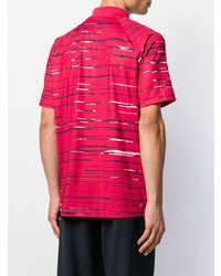 rotes horizontal gestreiftes Polohemd von Lacoste