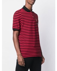 rotes horizontal gestreiftes Polohemd von Gucci