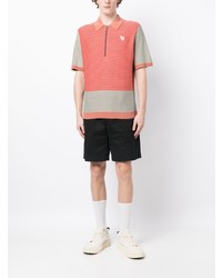 rotes horizontal gestreiftes Polohemd von PS Paul Smith