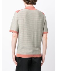 rotes horizontal gestreiftes Polohemd von PS Paul Smith