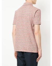 rotes horizontal gestreiftes Polohemd von MAISON KITSUNÉ