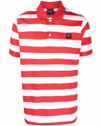 rotes horizontal gestreiftes Polohemd von Paul & Shark