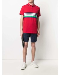 rotes horizontal gestreiftes Polohemd von Polo Ralph Lauren