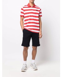 rotes horizontal gestreiftes Polohemd von Paul & Shark