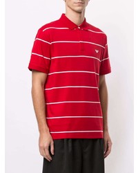 rotes horizontal gestreiftes Polohemd von Emporio Armani