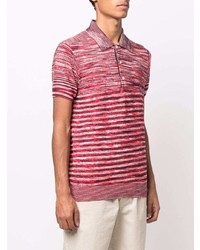 rotes horizontal gestreiftes Polohemd von Missoni