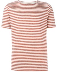 rotes horizontal gestreiftes T-Shirt mit einem Rundhalsausschnitt von Eleventy