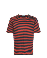 rotes horizontal gestreiftes T-Shirt mit einem Rundhalsausschnitt von Gieves & Hawkes