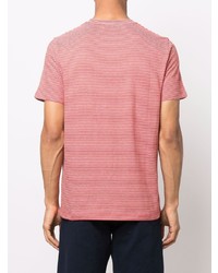 rotes horizontal gestreiftes T-Shirt mit einem Rundhalsausschnitt von A.P.C.