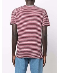 rotes horizontal gestreiftes T-Shirt mit einem Rundhalsausschnitt von Isabel Marant