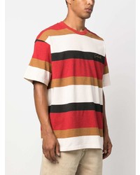 rotes horizontal gestreiftes T-Shirt mit einem Rundhalsausschnitt von Carhartt WIP