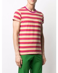 rotes horizontal gestreiftes T-Shirt mit einem Rundhalsausschnitt von Levi's Vintage Clothing