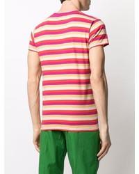 rotes horizontal gestreiftes T-Shirt mit einem Rundhalsausschnitt von Levi's Vintage Clothing