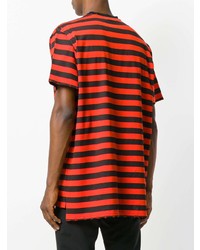 rotes horizontal gestreiftes T-Shirt mit einem Rundhalsausschnitt von Givenchy