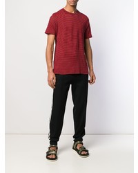 rotes horizontal gestreiftes T-Shirt mit einem Rundhalsausschnitt von Isabel Marant