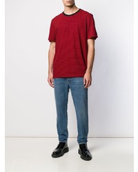 rotes horizontal gestreiftes T-Shirt mit einem Rundhalsausschnitt von Zadig & Voltaire