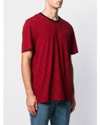 rotes horizontal gestreiftes T-Shirt mit einem Rundhalsausschnitt von Zadig & Voltaire