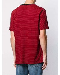 rotes horizontal gestreiftes T-Shirt mit einem Rundhalsausschnitt von Zadig & Voltaire