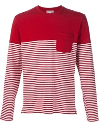 rotes horizontal gestreiftes T-shirt von Alex Mill
