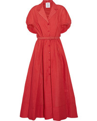 rotes Kleid aus Seersucker