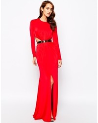 rotes Kleid mit Ausschnitten
