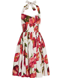 rotes Kleid mit Blumenmuster von Dolce & Gabbana