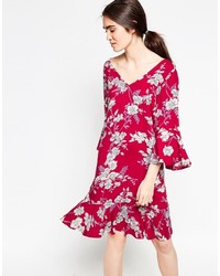 rotes Kleid mit Blumenmuster von Minimum