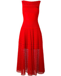 rotes Kleid mit Reliefmuster von Talbot Runhof
