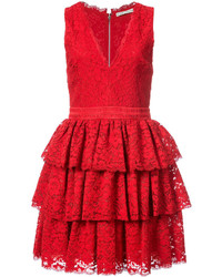 rotes Kleid mit Rüschen von Alice + Olivia