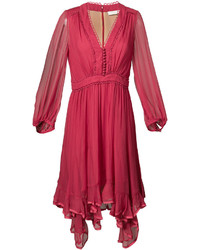 rotes Kleid mit Rüschen von Chloé