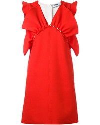 rotes Kleid mit Rüschen von MSGM