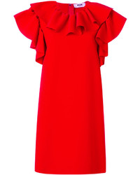 rotes Kleid mit Rüschen von MSGM