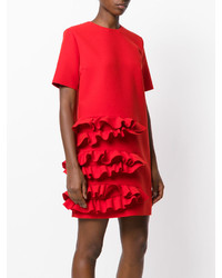 rotes Kleid mit Rüschen von MSGM