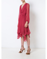 rotes Kleid mit Rüschen von Chloé