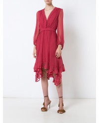 rotes Kleid mit Rüschen von Chloé