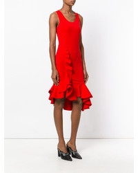 rotes Kleid mit Rüschen von Givenchy