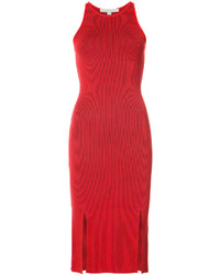 rotes Kleid mit Schlitz