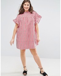 rotes Kleid mit Vichy-Muster von Asos