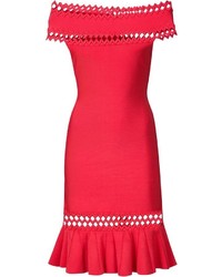 rotes Kleid von Herve Leger