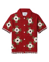rotes Kurzarmhemd mit Blumenmuster von Bode