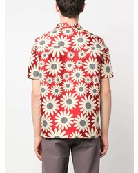 rotes Kurzarmhemd mit Blumenmuster von Andersson Bell