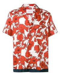 rotes Kurzarmhemd mit Blumenmuster von Low Brand