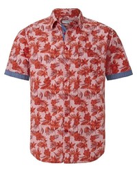 rotes Kurzarmhemd mit Blumenmuster von SHIRTMASTER