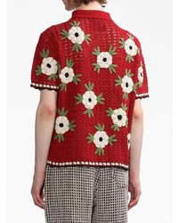 rotes Kurzarmhemd mit Blumenmuster von Bode
