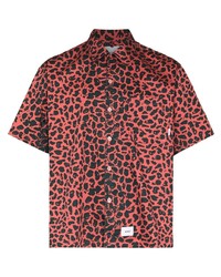 rotes Kurzarmhemd mit Leopardenmuster von WTAPS