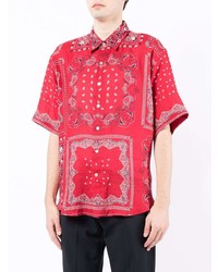 rotes Kurzarmhemd mit Paisley-Muster von Etro