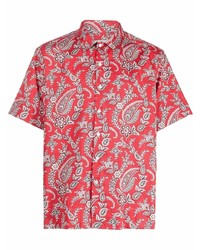rotes Kurzarmhemd mit Paisley-Muster von Etro