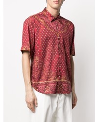 rotes Kurzarmhemd mit Paisley-Muster von Etro