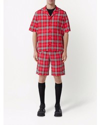 rotes Kurzarmhemd mit Schottenmuster von Burberry