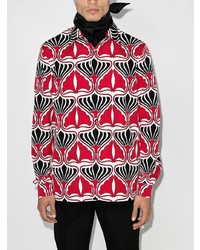 rotes Langarmhemd mit geometrischem Muster von Prada